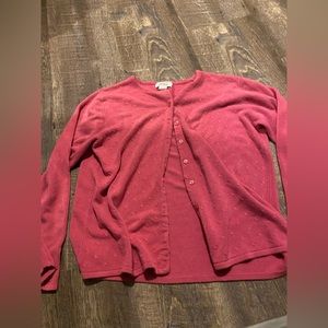 Lord & Taylor Pink Button Cardigan